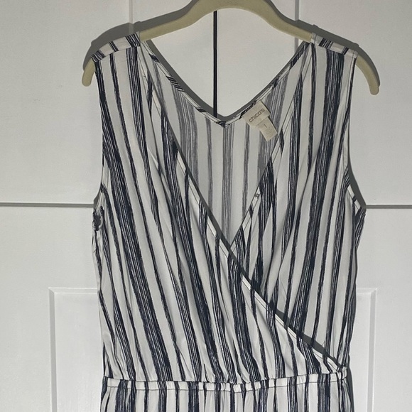 Chico’s Gaucho Two PC Set Stripe Jumpsuit - Picture 3 of 8